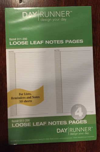 Day Runner Notepad #031-3 , Loose Leaf Notes Pages #011-200 : 5.5&#034; x 8.5&#034; : New