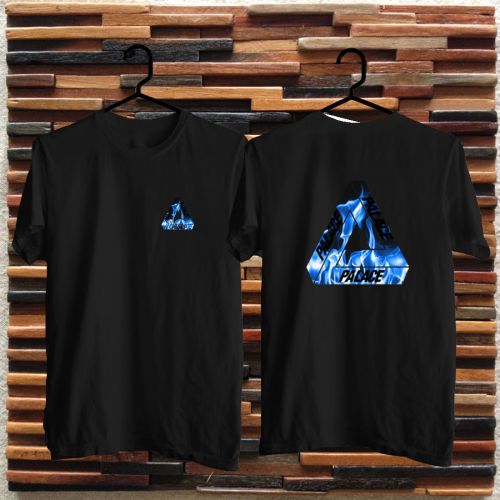 New Palace Skateboard Tri Ferg Fire Blue Logo T Shirt Size S,M,L,XL,XXL