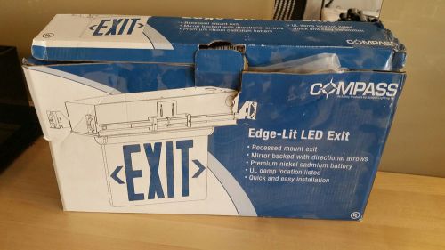 Compass dual lite edge-lit led exit (lot of 4) for sale