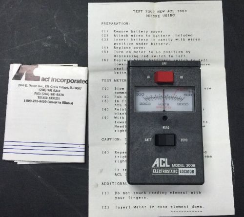 ACL Staticide , Model 300B Hand Held Electrostatic Locator Excellent