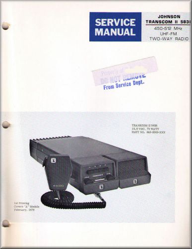 Johnson Service Manual TRANSCOM II 583B 450-512 MHz