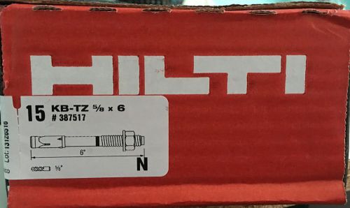 Hilti KB-TZ 5/8 x 6 unopened box of 15 #387517