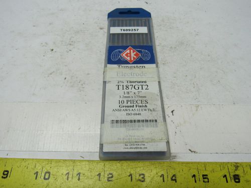 CK T187GT2 1/8 X 7&#034; Grounf Finish TUNGSTEN ELECTRODE 2% Thoriated  Pack of 10