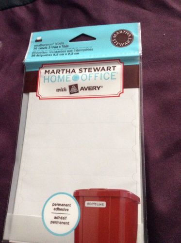 Martha Stewart Set Of 36 Weatherproof Labels. 3-3/4&#034;x7/8&#034;