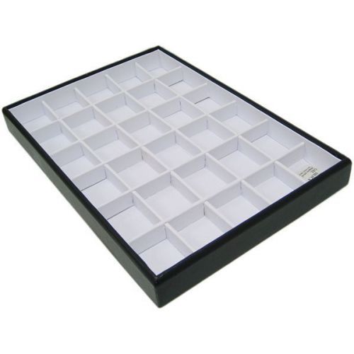 Ds-139 white leatherette small item jewelry 30 slots organizer display tray for sale