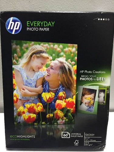 Hp Ch097A Everyday Photo Paper 5&#034; X 7&#034; Glossy White
