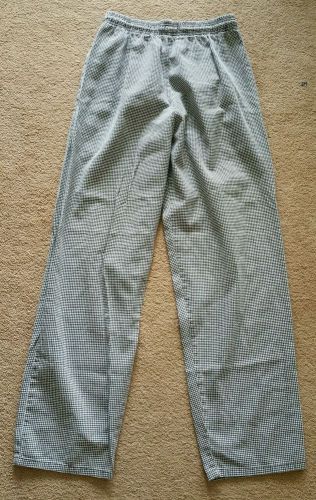 Uncommon Threads Mens Chef Pants Houndstooth Size SM 100% Cotton.