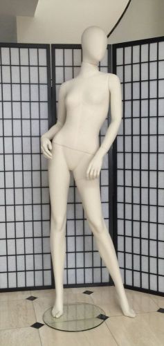 Fiberglass Female Mannequin Egg Head White Jersey Cover Full Body Display
