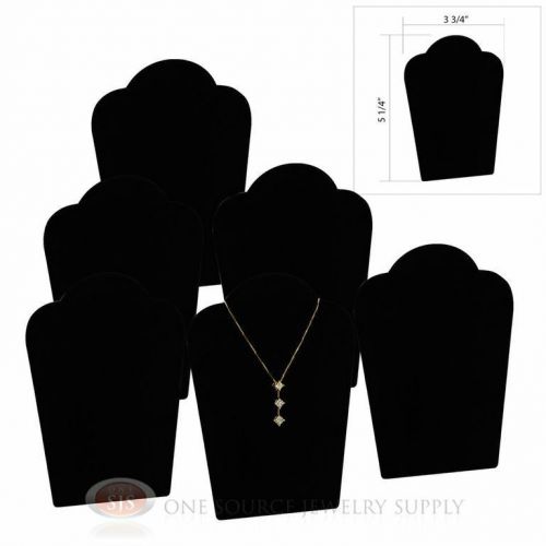 (6) 5 1/4&#034; Black Velvet Padded Pendant Necklace Display Easel Presentation