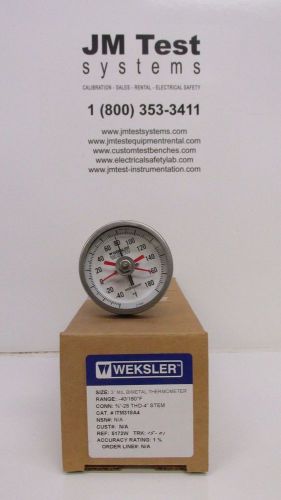 Weksler itm318a4 3&#034; mil bimetal thermometer br for sale