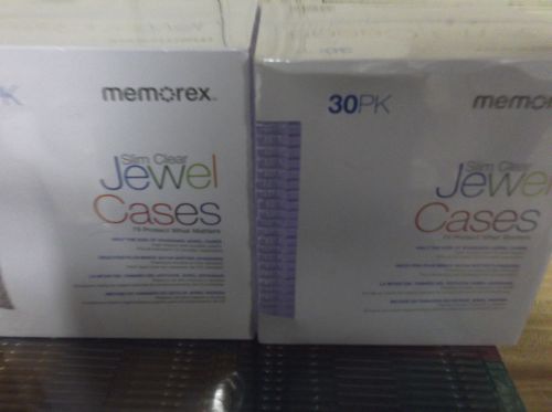 2 NEW MEMOREX SLIM CLEAR JEWEL CASES 30 PACK EACH = 60 PIECES