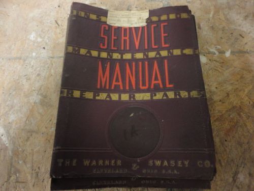 Warner Swasey 1A Turret Lathe Service Manual Operator Maintenance and parts