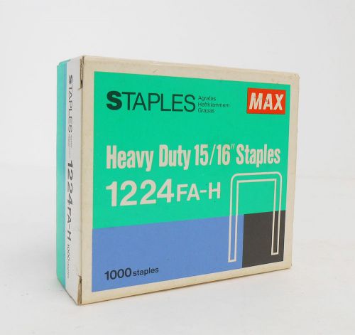 2 boxes max staples 15/16&#034; heavy duty staples 1224fa-h 1000 qty ea box for sale