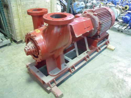 Bell &amp; gossett 6x8 pump w/ marathon 125hp motor on base #4141218j  new for sale