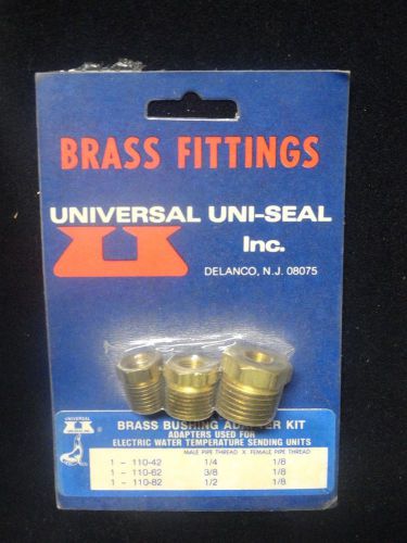 Brass fittings * universal uni-seal *(3) adapter kit * new 1/4, 3/8, 1/2 to 1/8&#034; for sale