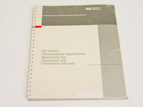 HP 4934A Operating &amp; Calibration Manual
