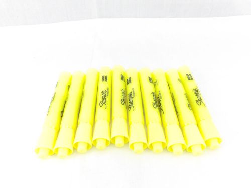 Sharpie Accent Smear Guard Highlighter Chisel Tip Fluorescent Yellow 10 Count