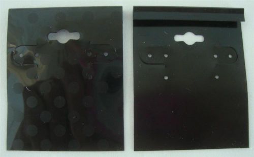 Qty. 25 Black Dot Plastic Earring Cards Hold Merchandise Price Tags