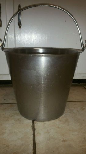 STAINLESS STEEL UTILITY PAIL WITH HANDLE 12 QUART MILKING PAIL CHAMPANGE BUCKET