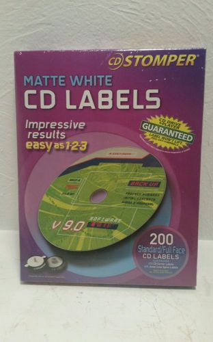 CD stomper brand CD labels Matte White 200 count box
