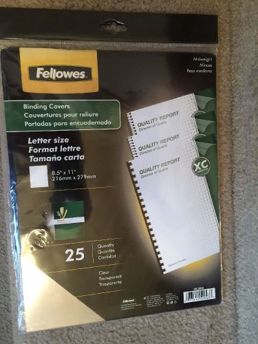 Fellowes Binding Covers 52043 Clear 25pk NIP