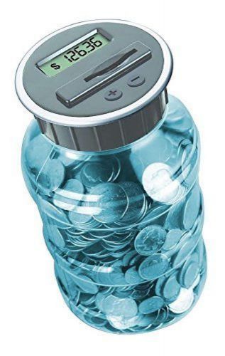 Digital coin bank savings jar - automatic coin counter totals all u.s. coins ... for sale