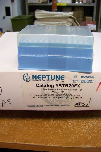 Nos neptune btr20fx 20ul biomek fx robotic barrier tip natural pp tray of 96 for sale