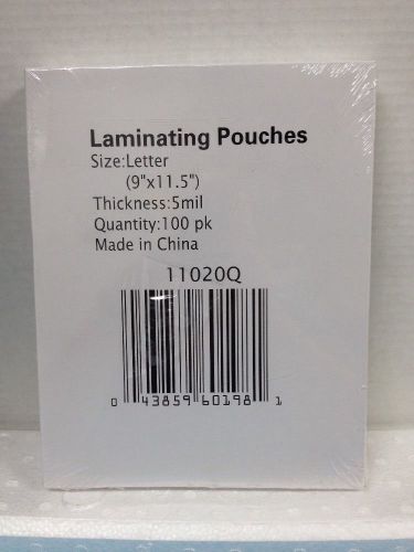 5 Mil Letter 9&#034;x11.5&#034; Laminating Pouches 100pk FACTORY SEALED NIB FAST SHIPPING