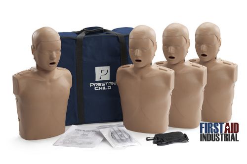 Prestan Child CPR AED Training Manikin Dark Skin 4 Pack Mannequin PP-CM-400-DS