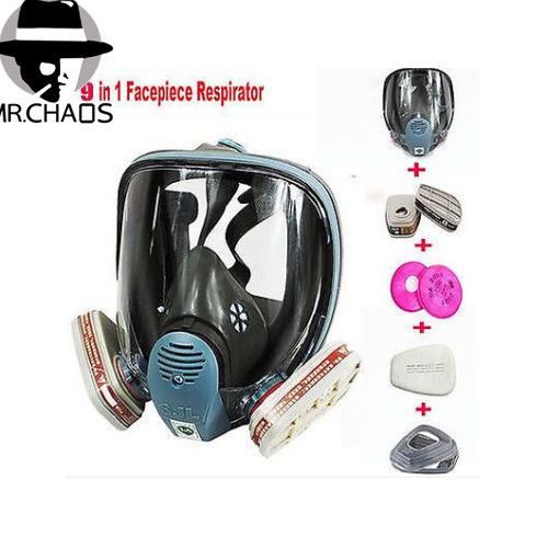 9 in1 suit painting spraying for 6800 gas mask full face facepiece respirator for sale