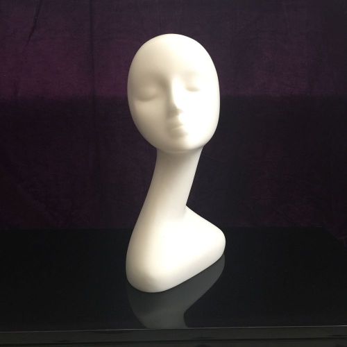 16&#034; Fiberglass Matt White Female Mannequin For Display Wigs Hats Headsets