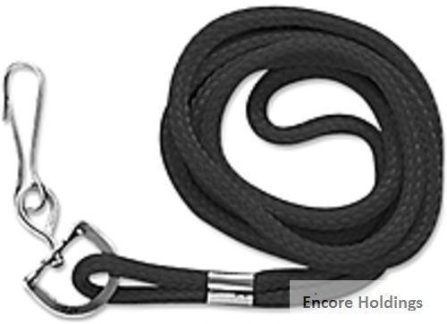 Baumgartens 68909 nylon neck cord lanyard with hook - black for sale