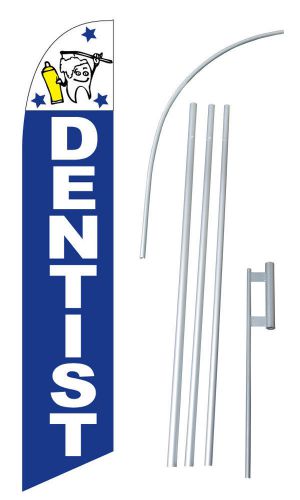 Dentist Windless Flag Swooper Full Sleeve Feather Banner 15&#039; Kit USA