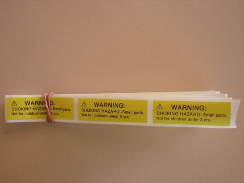 Small Parts Choking Hazard Safety Labels 50 Yellow Labels