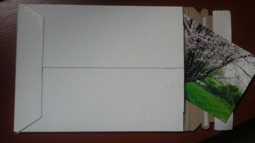 6 x 8 white chipboard self sealing flat mailers, pkg 25, for photos, documents + for sale