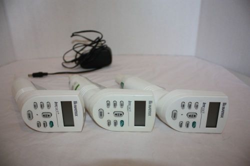 MATRIX IMPACT LOT OF 3 SINGLE CHANNEL ELECTRONIC PIPETTES &amp; 1 AC ADAPTER