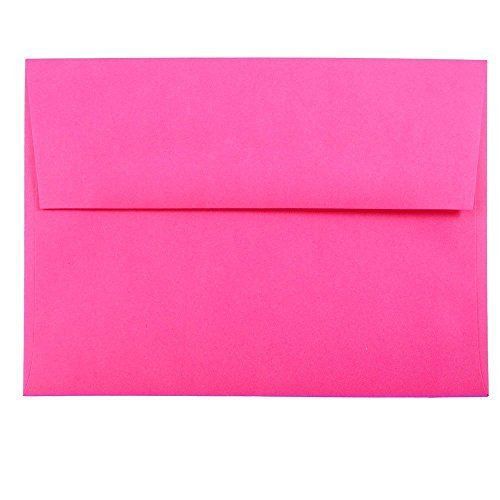 JAM Paper? A7 (5 1/4 x 7 1/4) Paper Invitation Envelope - Brite Hue Fuchsia Hot