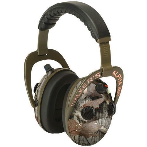 Walkers Game Ear GWP-AM360NXT Alpha Power Muff Quad 360 Camo Headphones w/Mic