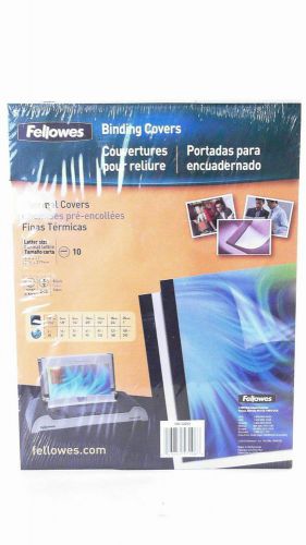 New fellowes thermal binding covers black 8.5&#034;x11&#034; 10pk durable 1/16&#034; deals for sale