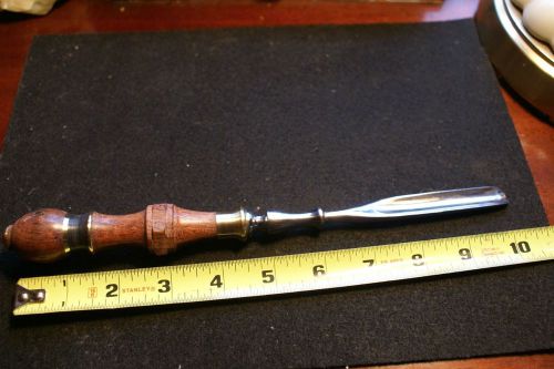 Vintage woodcarving chisel with custom made bubinga, ebony &amp; brass handle