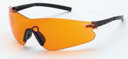 Crossfire 30219AF Blade Frameless Safety Glasses Orange Lens - Black Temple