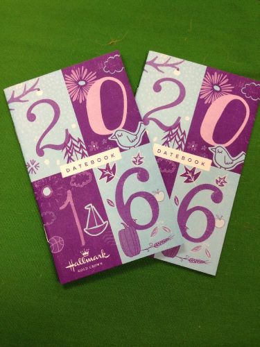 2 Hallmark 2016 Datebooks 14 Month Pocket Calendar Planner NEW Set of 2