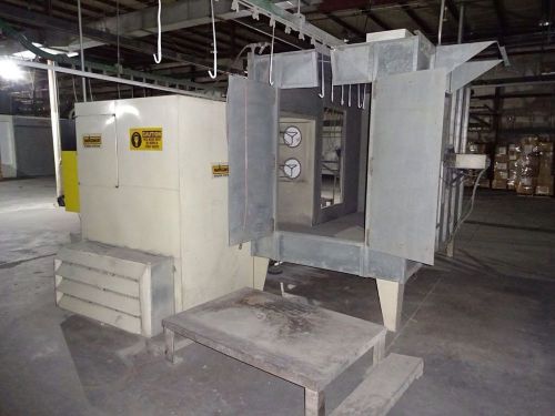 Complete powder coating finishing line: 425&#039; oh conveyor, infrared oven, washer for sale