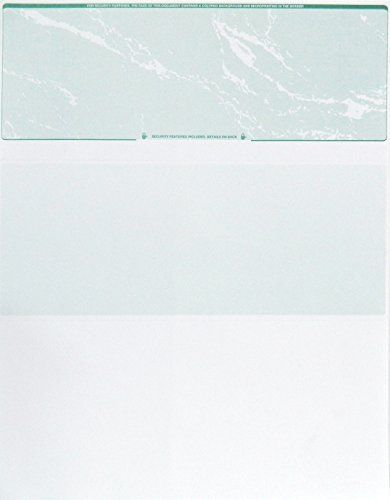 Computer Check Paper Blank Stock On Top 100 Count Green Marble