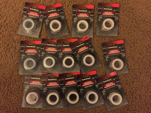 14x RADIOSHACK 30-GUAGE INSULATED WRAPPING WIRE 50&#039; EACH RED/BLUE/WHITE NEW