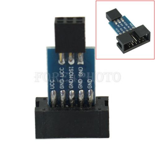 1x 10-Pin to 6-Pin Adapter Converter for AVRISP USBASP STK500 Practical