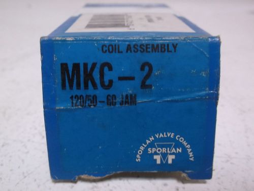 SPORLAN MKC-2 SOLENOID COIL 120/50-60 JAM *NEW IN A BOX*