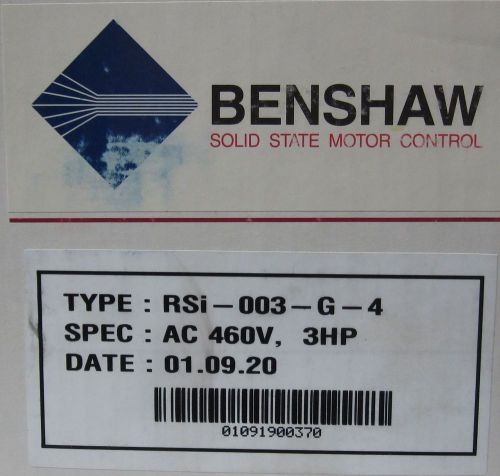 Benshaw RSI-003-G-4 AC Variable Speed Drive Uni-Torque Motor Control NEW NIB