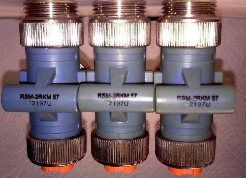 Set of 3 Turck Mini-Fast RSM-2RKM 57 T-Fitting/Connector/Socket 2197U