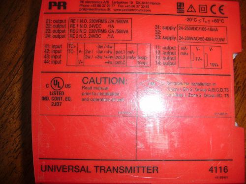 PR Electronics Universal Transmitter Model 4116
